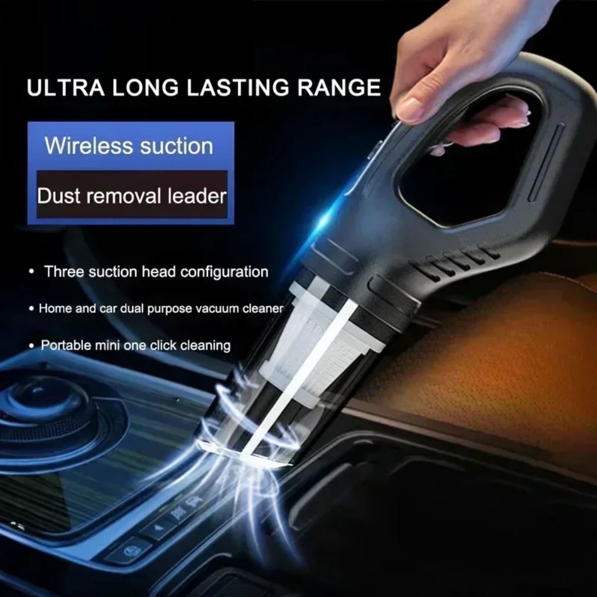 120W Wireless Car Utor28 Cleaner Rechargeable Via USB Powerful Suction Portable Handheld Vacuum For Auto Home Office Pet Hair Cleaning Accessories
