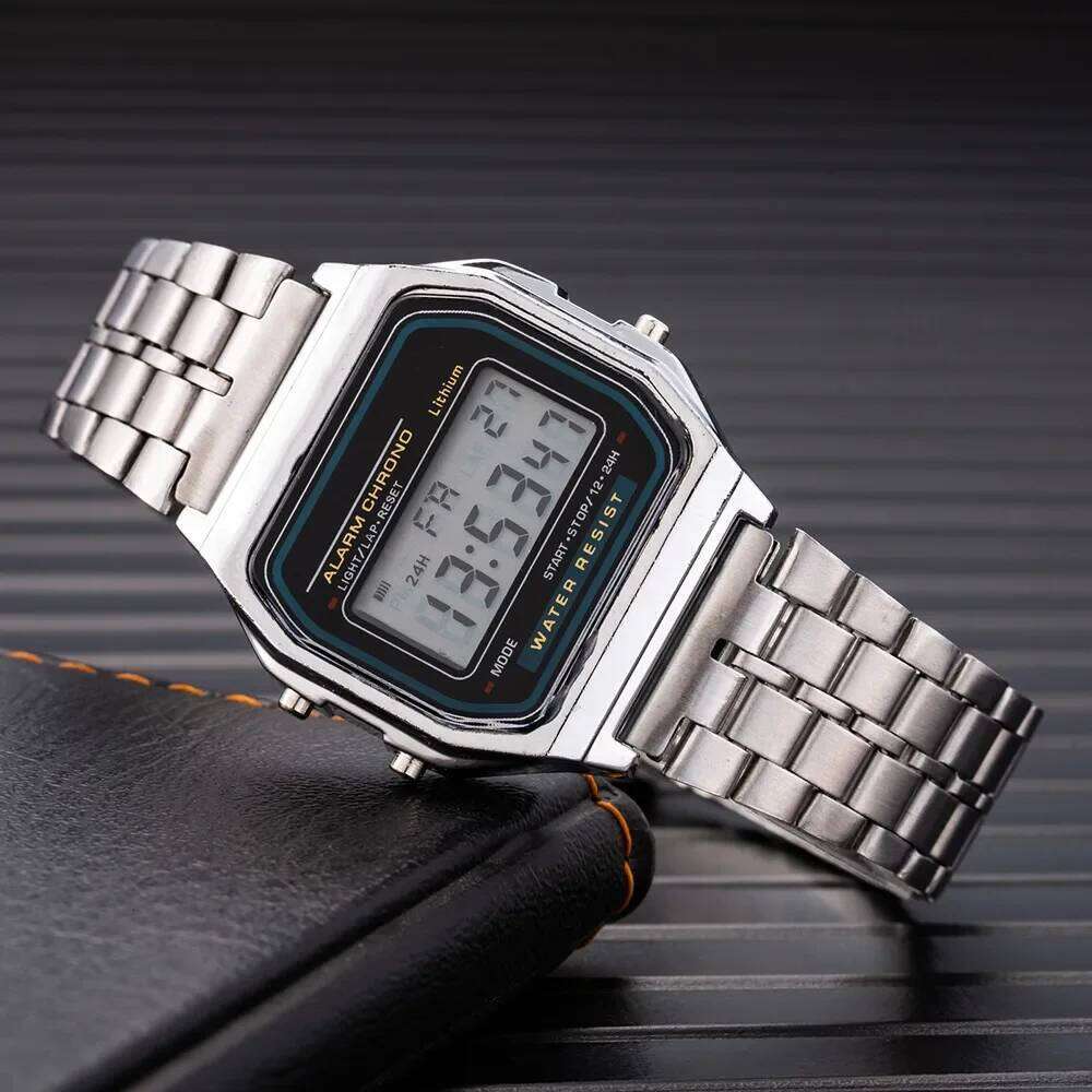 free shipping New Women Men Unisex Watch Gold Black Vintage Sports Military Wristwatches LED Electronic Digital Present Gift Male fr