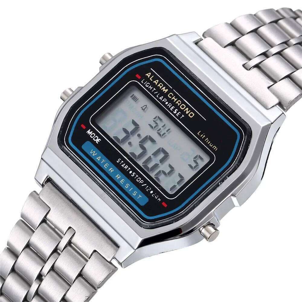 free shipping New Women Men Unisex Watch Gold Black Vintage Sports Military Wristwatches LED Electronic Digital Present Gift Male fr
