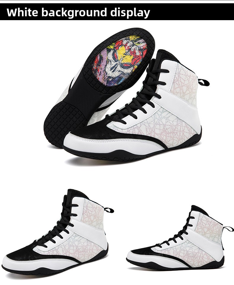 Boxing shoes men's and women's Sneakers fighting shoes Sanda professional competition fighting shoes wear resistant non slip and lightweight