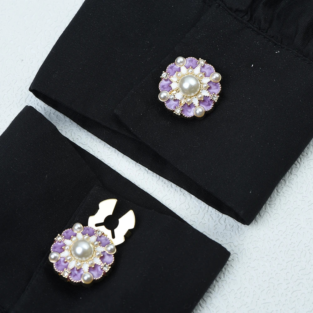 ICEYY2pcslot CC pearl Cufflink Button Covers For Shirt Blossom Clip Sleeve Buttons Fashion Girls Gifts Tux Cufflinks 250715