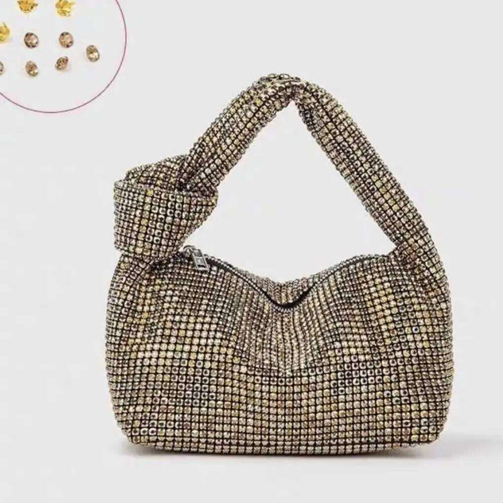 Designer Bags 2025 Bag Dia Portable Bucket Handbag New Shoulder Dinner Fashion Premium Rhinestone Chain Appearance Level And High Quality Luxury Bag