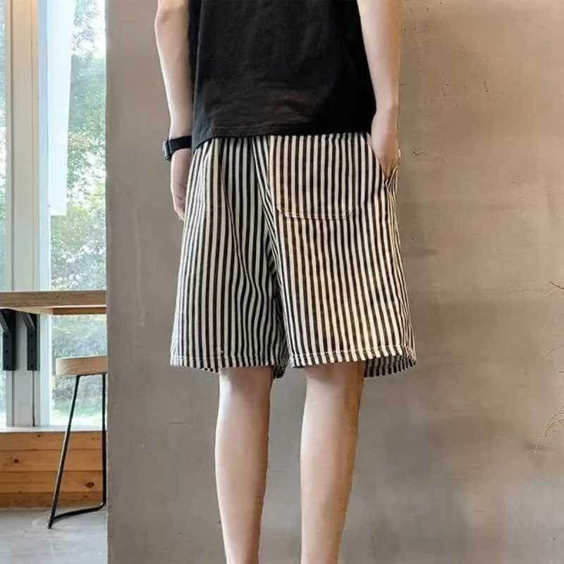 Baggy Casual Beach Stripe Man Short Pants Personalized Y2k Hot Deals Summer Korean Style With Ice XL Thin XXL Shorts for Men W250718