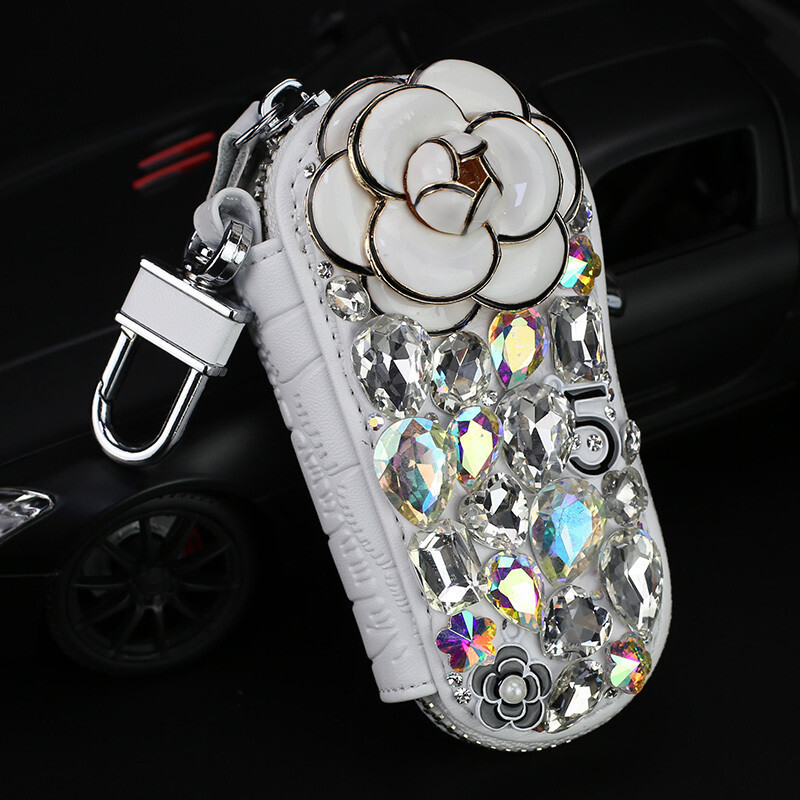 Camellia Korean Girls Cute Cartoon Dia-encrusted Car Case Universal Key Cover
