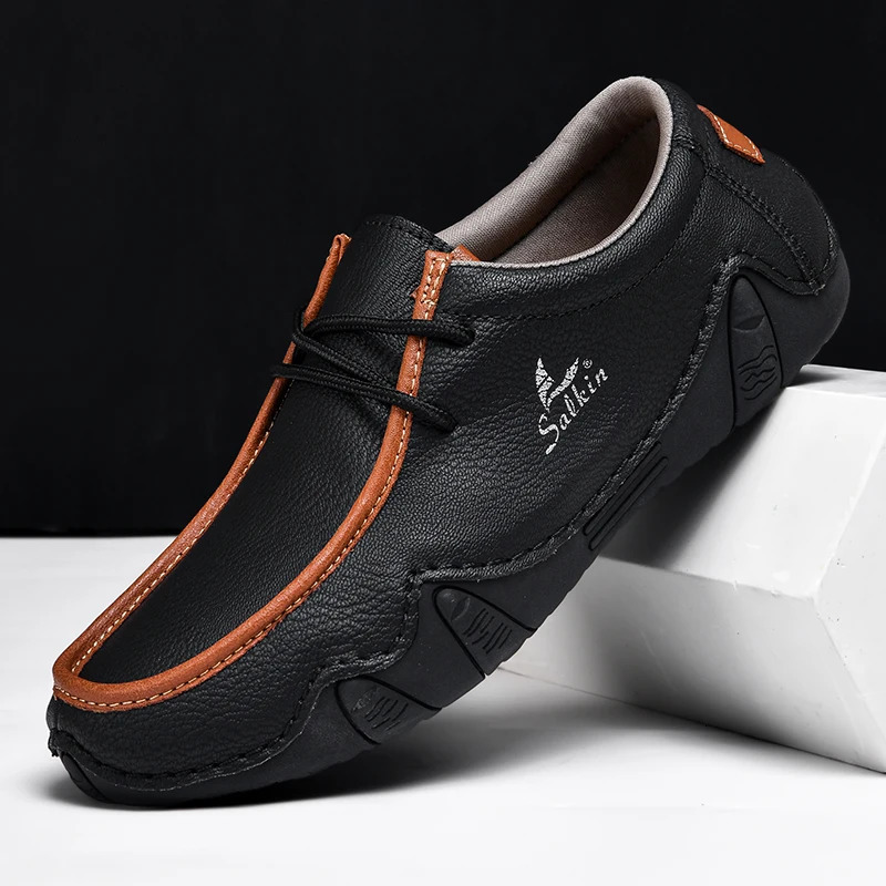 Fashion Handmade Leather Casual Men Shoes n Sneakers Loafers Breathable Low Top Flat Driving Plus Size 250717