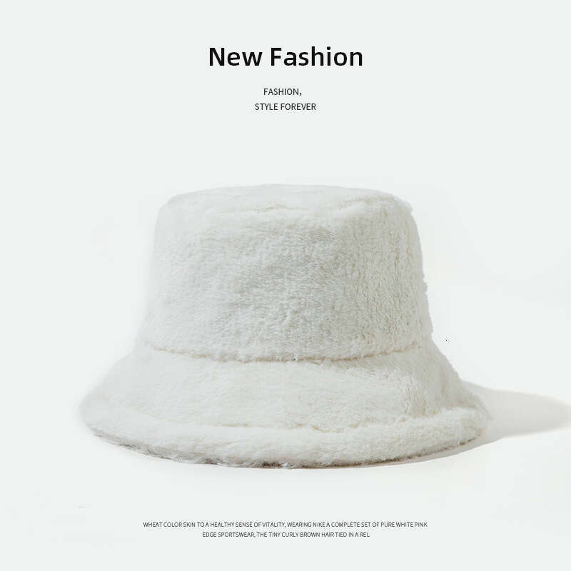 Autumn Winter for Women Imitation Rabbit Fur Bucket Sweet Cute Plush Korean Style Versatile Fisherman Warm Thickened Basin Hat