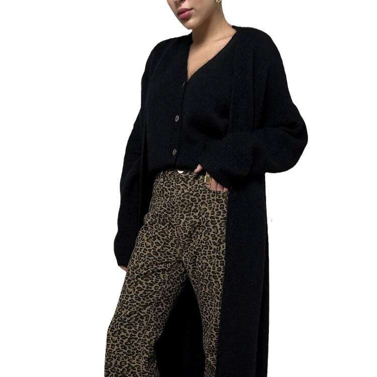 Spring And Autumn New Knitted Two-Piece Set Vest Long Sweater Cardigan Women's OL Suit B5