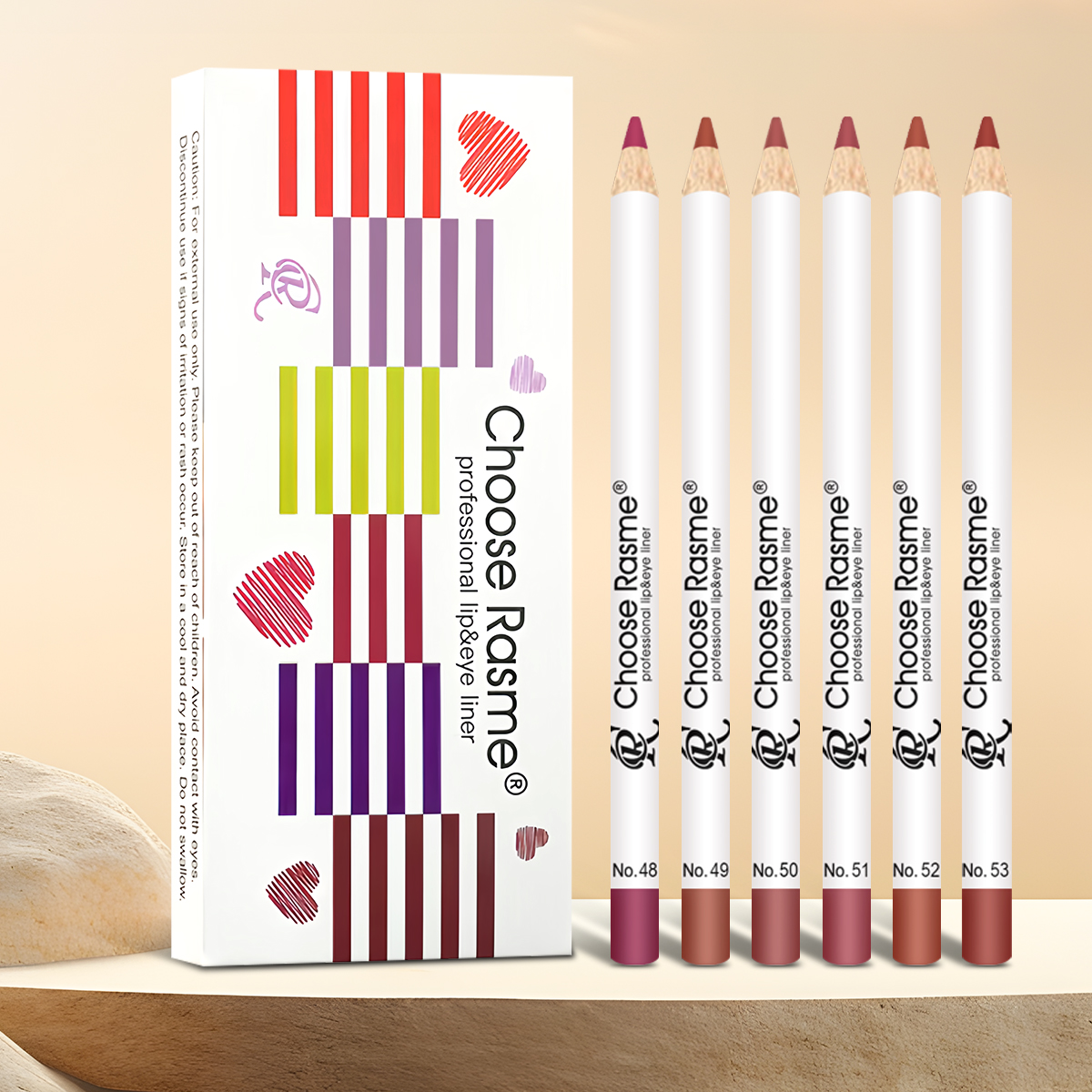 Choose Rasme 6PC Waterproof Matte Lip Liner Set Velvet Nude Shades Long Lasting Ombre Lip Pencils Makeup Beauty