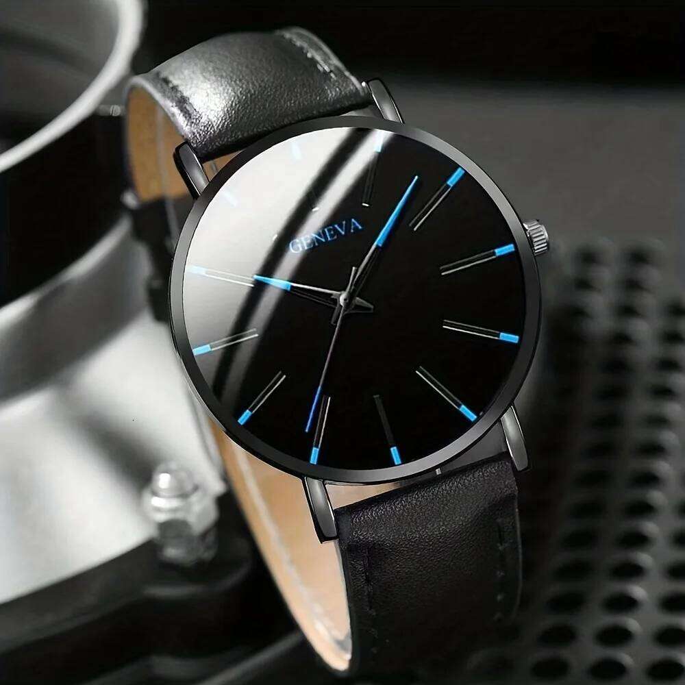 free shipping 3PCS/Set Fashion Watch Casual Leather Band Quartz Wristwatch Men Business Watches Bracelet Necklace Set Jewelry Gifts