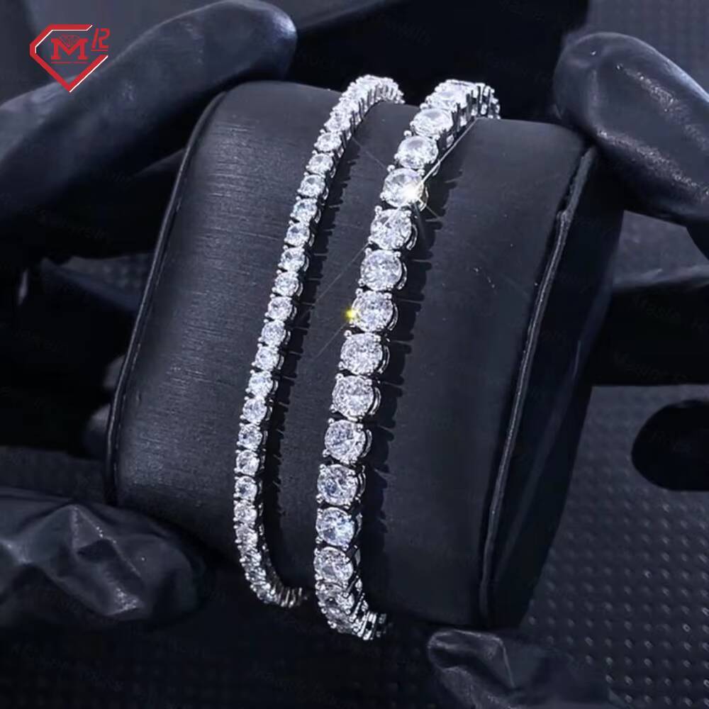 3mm 4mm 5mm Tennis Bracelet 925 Silver Iced Out Men Women Moissanite Chain Tennis Bracelets