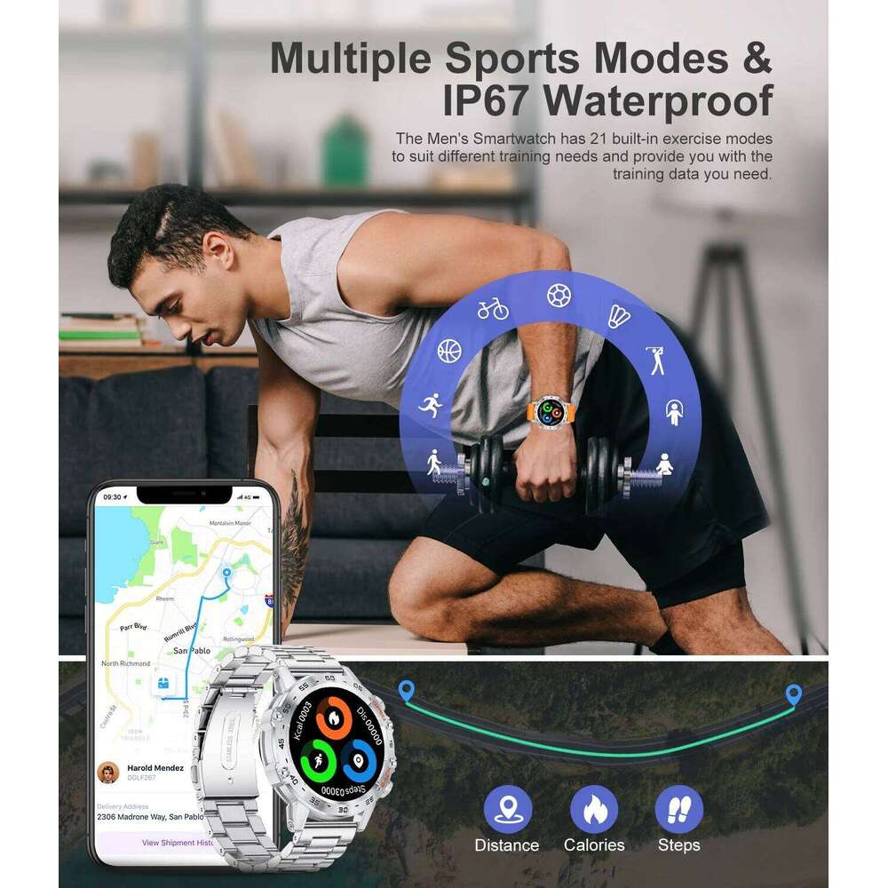 LIGE New1.39" Bluetooth Call Smart Watch Men Outdoor Sport Fiess Heart Rate Health Monitoring Smartwatch for Android IOS Phone free shipping