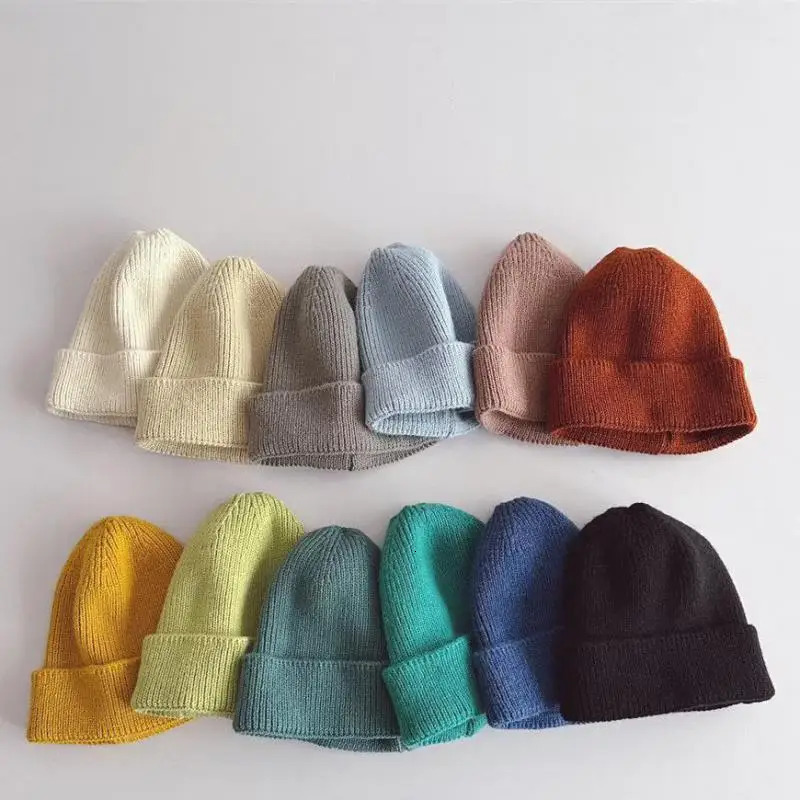 Kids Beanie Solid Color Knitted Baby Winter Hats For Children Warm Crochet Boys Girls Hat Toddler Cap Bonnet Gorras Gorro 250717
