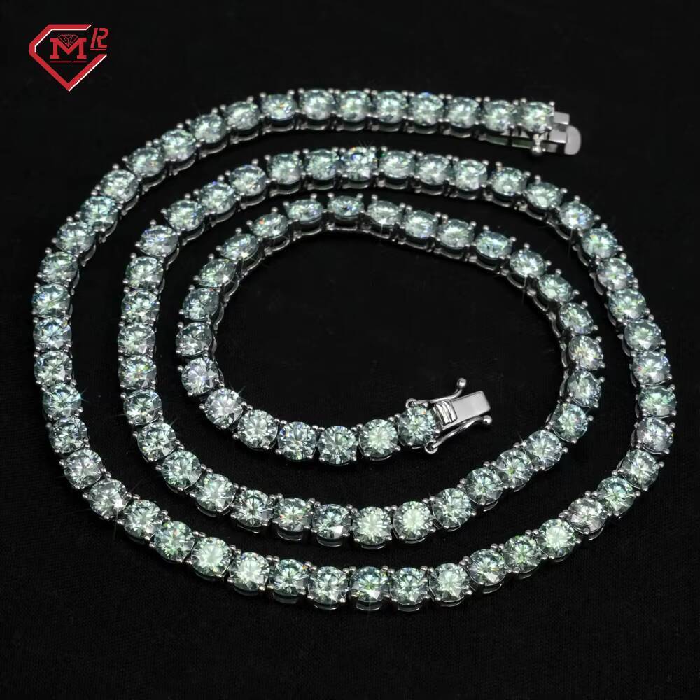 Green 4mm Tennis Necklace Bracelet Luxury Hiphop Jewelry Pass Tester Vvs Iced Out Moissanite Tennis Chain