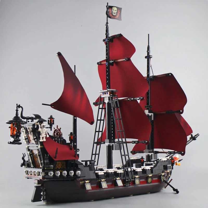 Pirates Of The Caribbeans Queen Anne Revenge Warship The Black Pearl 4195 4184 Ship Building Blocks Model Toys Bricks Kids Gifts Z250718