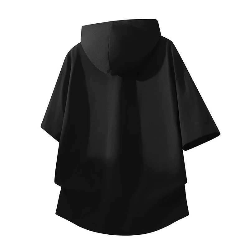 Men Pullover Hooded Sweatshirt Solid Color Lace Up Sports Casual Hoodies Spring Autumn Clothing American Retro Mens Sweatshirt XJ250714