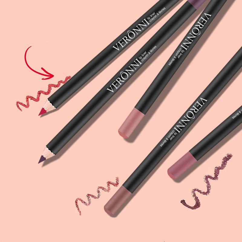 12 Color Matte Lip Liner Nude Lasting Non-StrippingEasy to Color Non-smudge Multi-Color Lip Liner Makeup for Daily Makeup 250716