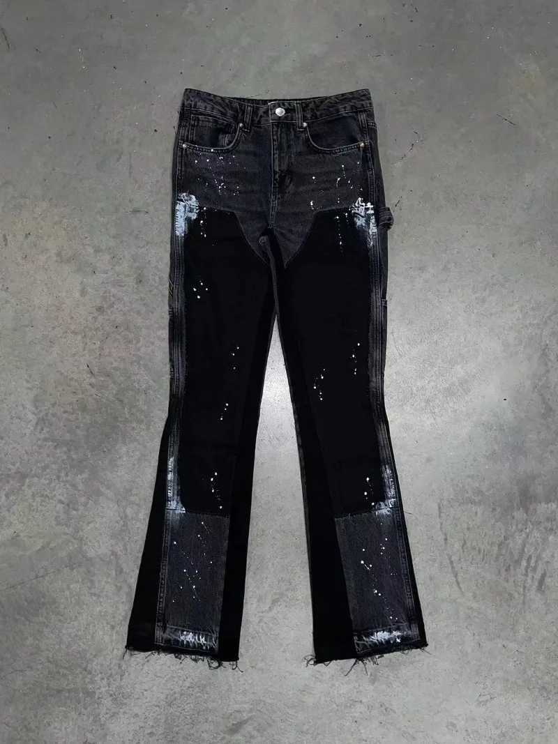 Punk High Street Raw Edge Micro-Trumpet Skinny Jeans Men Y2k Pants 2024 New Biker Rock Style Low-Rise Stretch Floor Length Pants X250718
