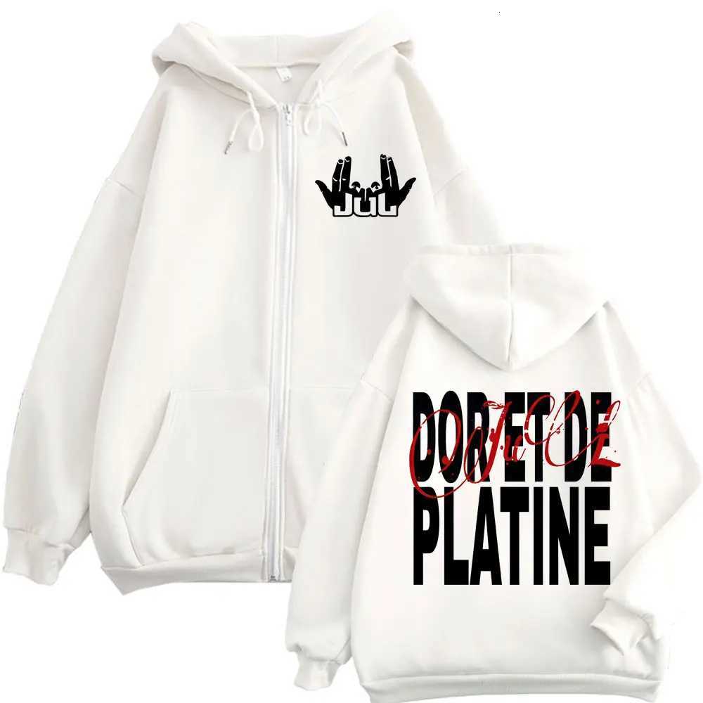 French Rapper JUL Double Sided Print Zipper Hoodie Men Women Clothing Hip Hop Zip Up Sweatshirts High Quality Fashion Pullovers X2507181