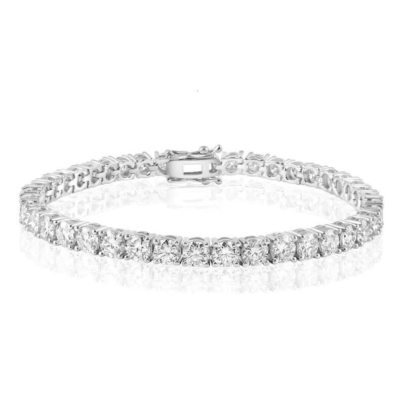 Sparkling 5mm Moissanite Bracelet 925 Silver Iced Out Men Women High Quality VVS Moissanite Tennis Chain