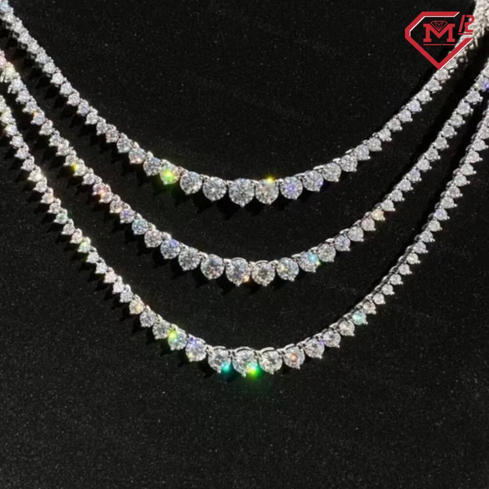 Hiphop Tennis Chain Passes Diamond Tester Iced Out 925 Sterling Silver VVS Moissanite Tennis Chain