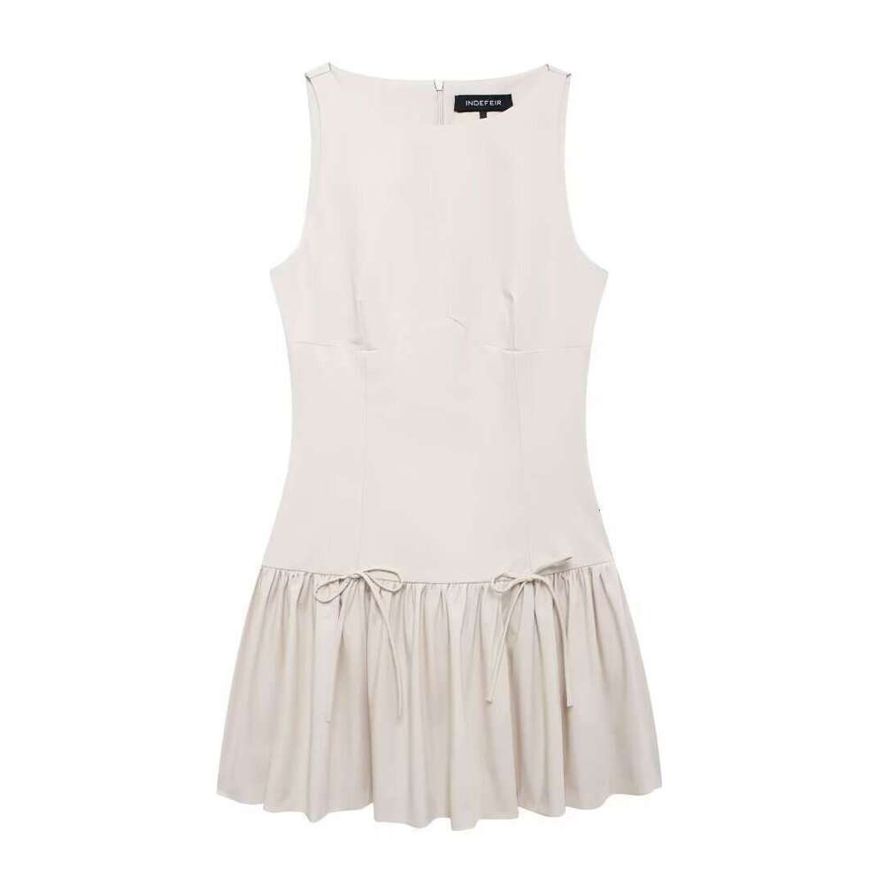 TRAFZAINS Spring New Style Five-Color Bowknot Sleeveless Short Dress B5