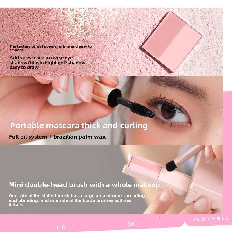 Judydoll Face Powder Paleta Iluminador Bronzer Contour Long Lasting Highlighter Palette Masscara Makeup Set Blush With Brush X250718