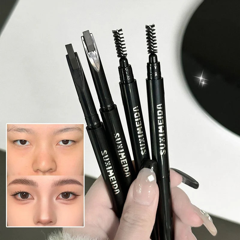 Double-Ended 3 Colors Eyebrow Pencil Natural Non-fading Waterproof Long-Lasting Filling And Outlining Eyebrow With Brush 250712
