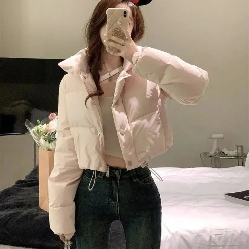 Light Pink A-liber Cotton Jacket for Women Short and Short 204 Winter Item Loose Korean Version Bread Jacket Trendy Jacket S 250716