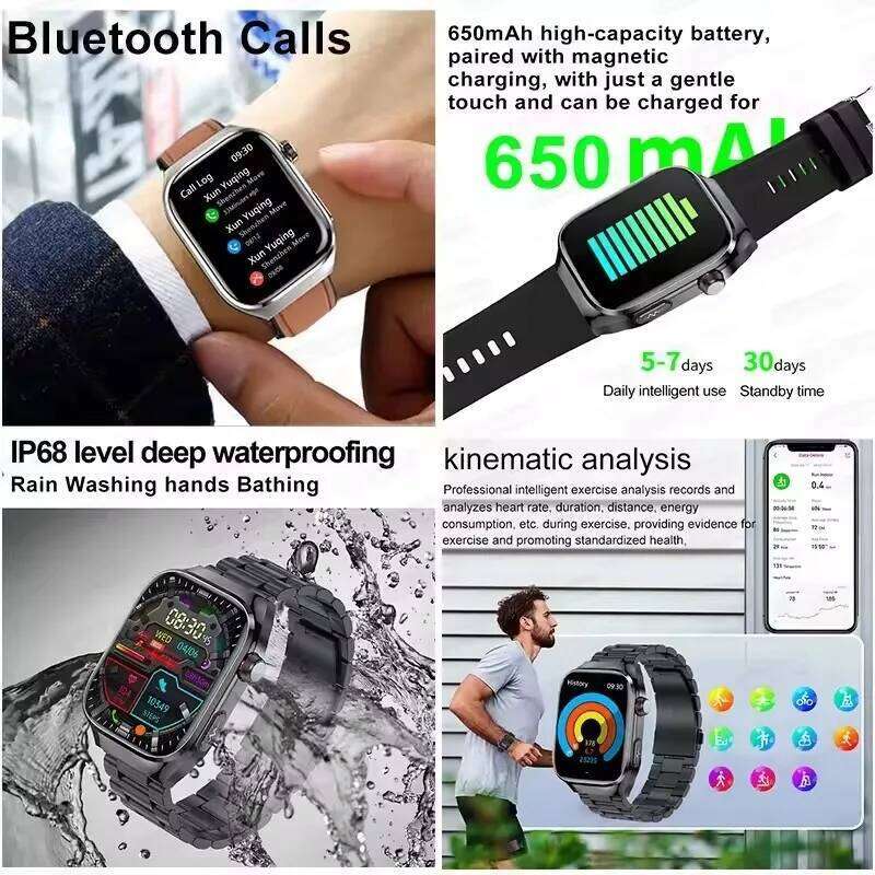 2025New Micro Physical Examination Smart Watch For Men Uric Acid Body Fat Five Organ Health Watches Bluetooth Call SmartBracelet free shipping
