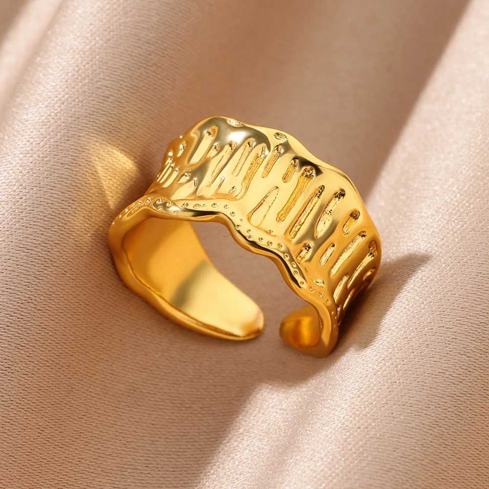 Stainless Steel Rings for Women Gold Color Geometric Multi Layer Opening Finger Ring New Fashion Wedding Party Jewelry Gift X250718