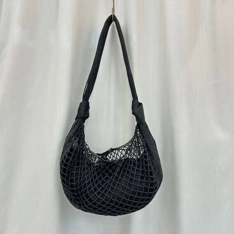 Women's Summer Lucky Croissant Filter 2025 New Brand Fashion Handbag Woven Mesh Shoulder Messenger Bag