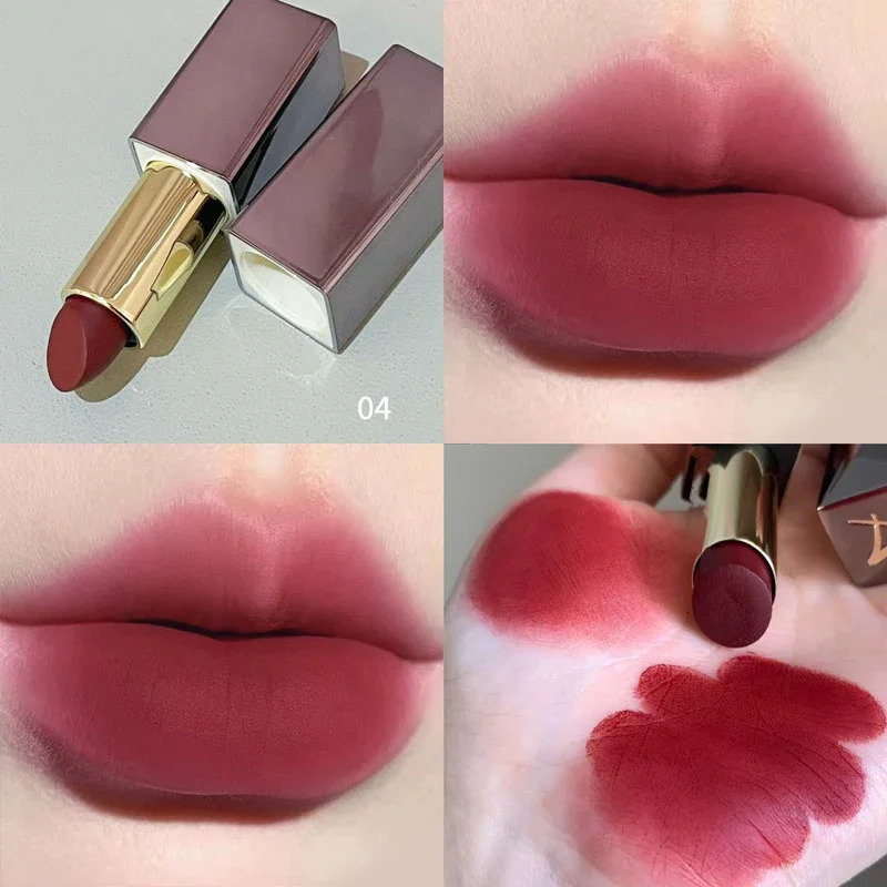 Sexy Matte Punk Dark Brown Lipstick Waterproof Lip Gloss Long Lasting Non-Stick Cup Smoked Matte Lipstick Korean Makeup Cosmetic 250716