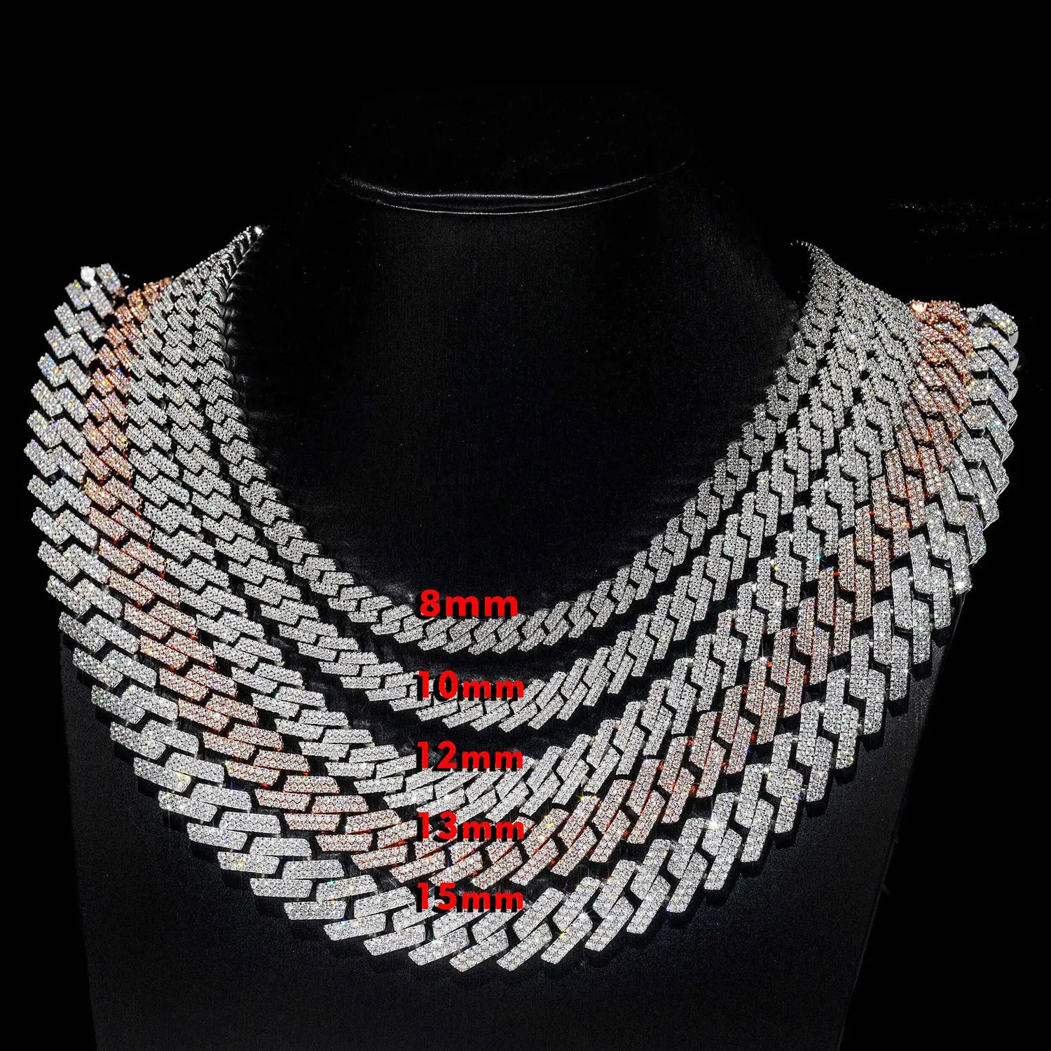 Drop Hip Hop Cuban Link Chain Necklace Silver18k Gold Plated 1012141520mm Iced Out Diamond CZ Gift for HimHer 250717