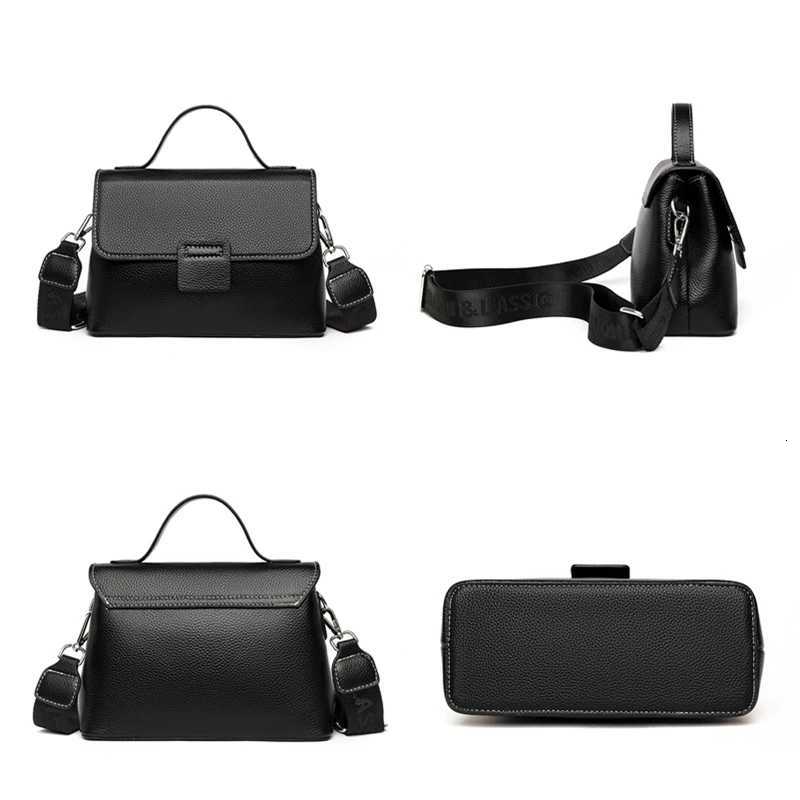 Solid Genuine Leather Ladies Handbag Female Messenger Tote Sac High Quality Cow Leather Shoulder Crossbody Bag For Women Z250718