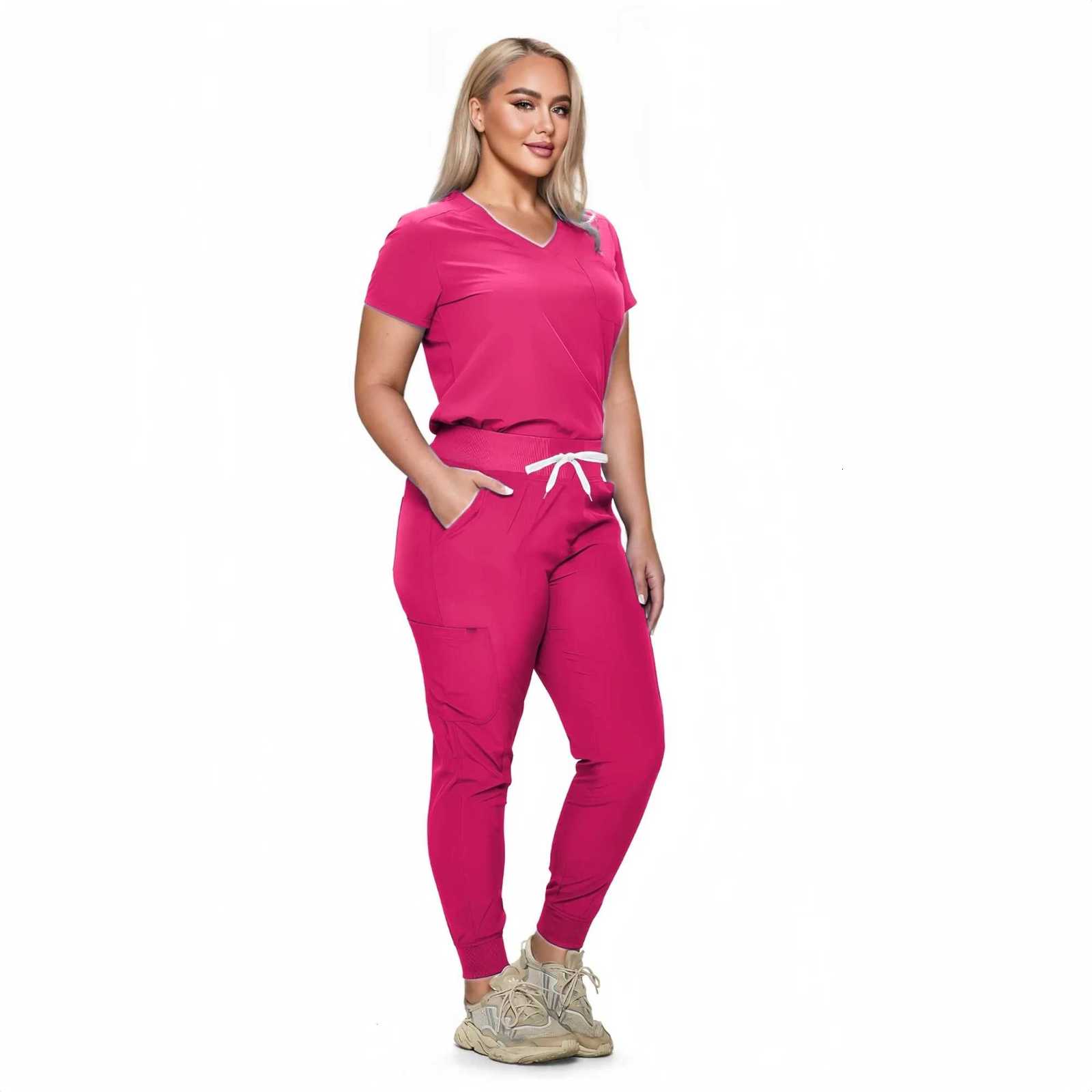 Hospital Nurse Uniforms Comfortable Medical Jogger Stylish Scrub Suits New Design Hospital Women Nurse Tops and Pants Scrub Set Z250718