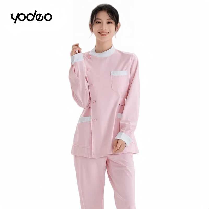 Anti static electricity nurse cloTHing long sleeved knitted suit stretch quiCK-dry healTHcare doctor working cloTHes Z250718