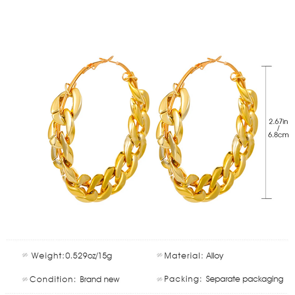 Metal Punk Style Oversized Large Hoop Earrings Twisted Big Circle Round Loop for Women Exaggerate Party Jewelry Gifts 250715
