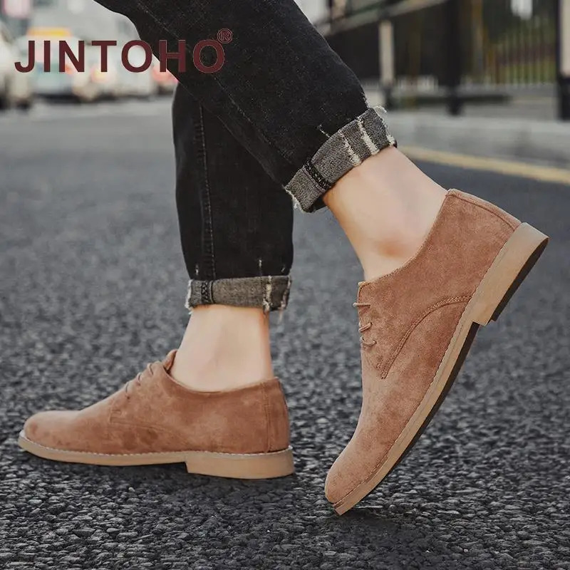 Men Shoes England Trend Casual Male Suede Oxford Wedding Leather Dress Flats Mens Plus Size 46 250717