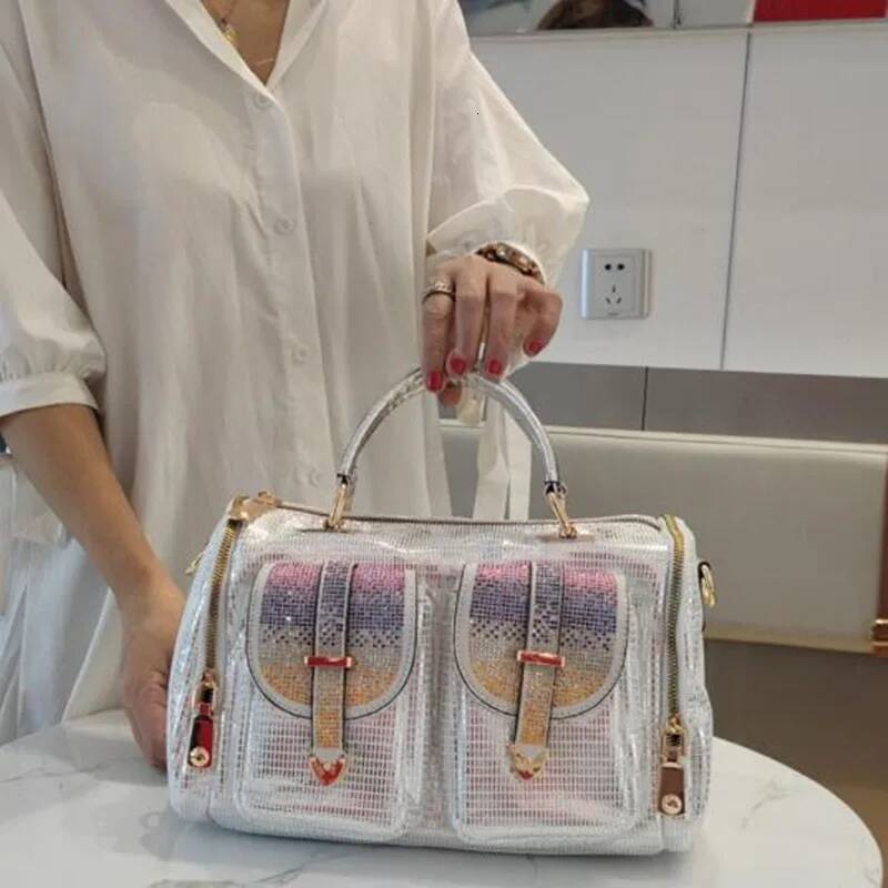 Korean fashion trend large capacity single shoulder crossbody sequin bag 2024 new sparkling handbag high-quality