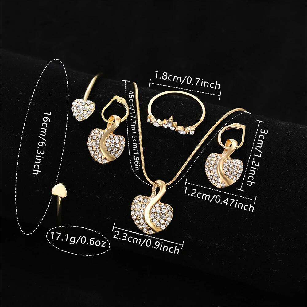free shipping 6PCS Women's Trendy Fashion Simple Style Quartz Watch Bracelet Necklace Earrings Perfect Gift Set free shipping