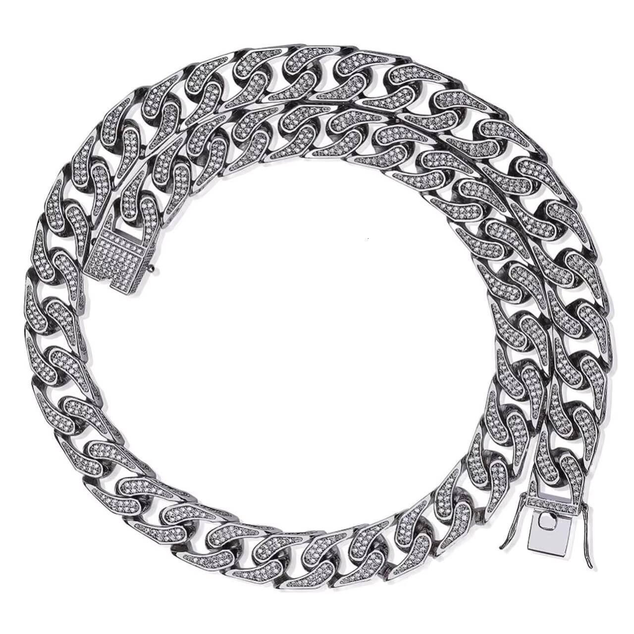 Custom 16mm Heavy Cuban Link Chain Moissanite Necklaces Flooded Ice Thick