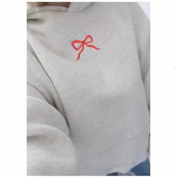 Women Loose Hoodie Coats Autumn Spring Hoody Long Sleeve Pullovers Casual Floral Bow Print Sweatshirts BLKFS-1788 XJ250717