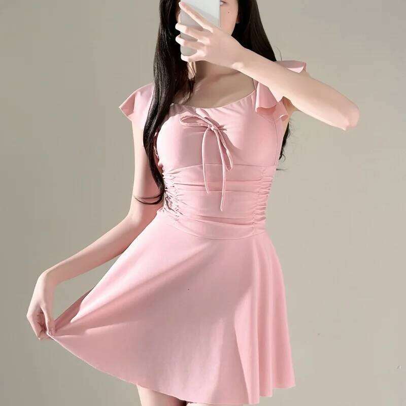 New One-piece Dress Women's Sports Conservative Slimming and Plump Swimsuit