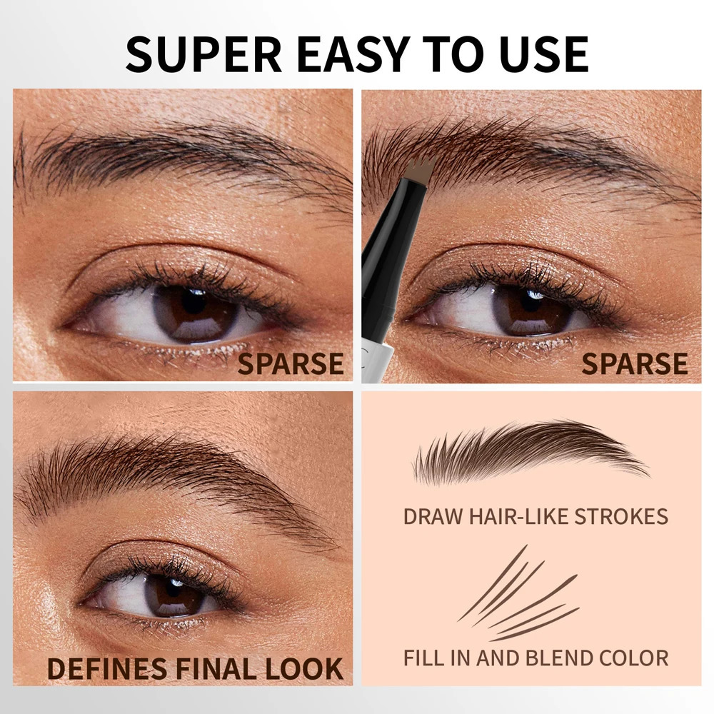 4-Point Eyebrow Pencil Maquillajes Para Mujer Waterproof Liquid Eyebrow Pen Makeup Long Lasting Makeup Micro-blade Brow Pencil 250712