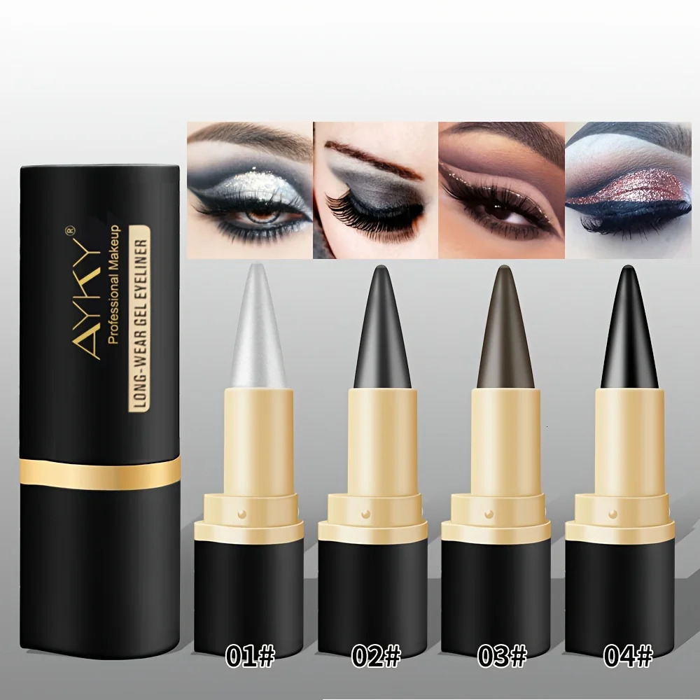 Matte Glitter Waterproof Eyeliner Stick Smudge Proof Black Single Head Solid Eyeliner Balm 250717