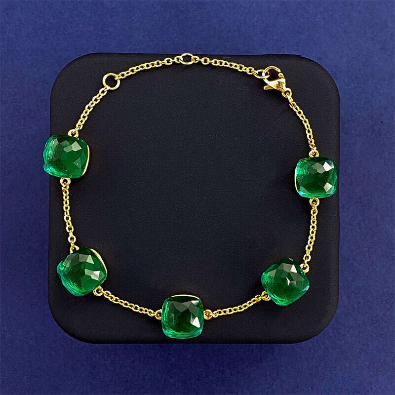 New Japanese Style Fresh Square Crystal Five-Flower Bracelet Simple Niche Design