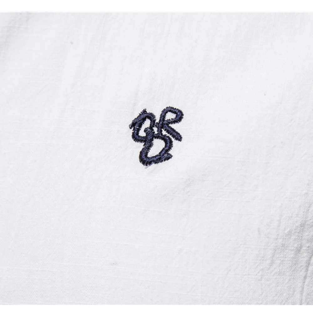 100% Cotton Social Shirt for Men Solid Color Embroidery Brand Shirts Blouses High Quality White Shirt for Men X250718