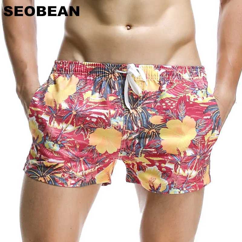 SEOBEAN Summer Hot Short Men Board Shorts Coconut Leaf Pattern Sea Beach Style Mens Shorts Men Quick Dry Shorts Trunks W250718