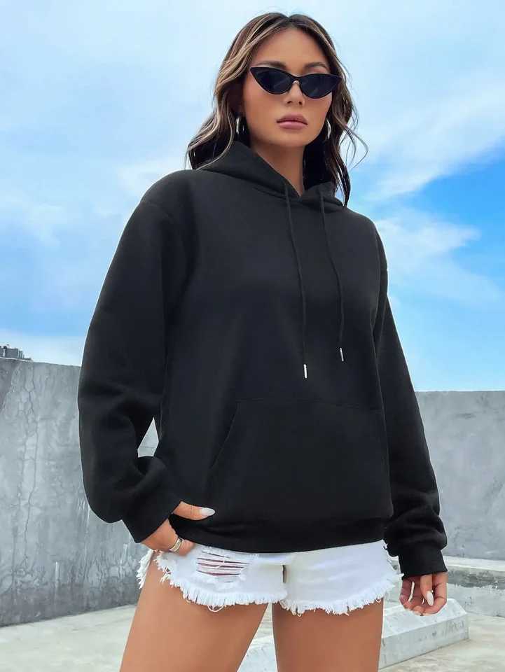 Solid Color Casual Hoodie For Fe Pocket Creative Sweatshirts All-Match Streetwear Womens Unisex Pullovers XJ250717