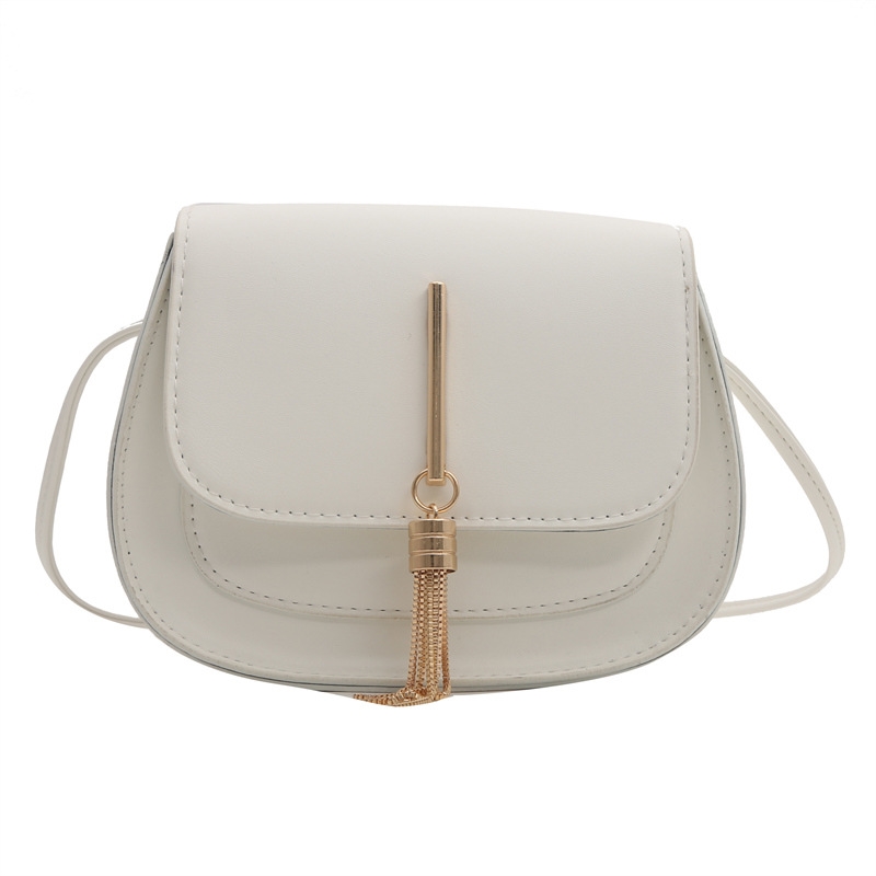 2025 Spring/Summer New Commuting Simple Tassel Small Handbag for Women, with Personalized Ins Style Single - shoulder Bag Korean - style Saddle Bag